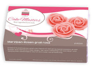 Marzipan Rosen groß rosa, 2 Stück - Tortendekoshop