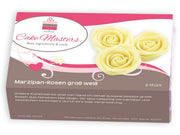 Marzipan Rosen groß weiß, 2 Stück - Tortendekoshop
