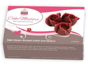 Marzipan Rosen klein bordeaux, 4 Stück - Tortendekoshop
