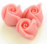 Marzipan Rosen klein rosa 4 Stück - Tortendekoshop