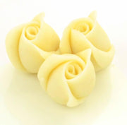 Marzipan Rosen klein weiß, 4 Stück - Tortendekoshop