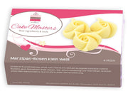Marzipan Rosen klein weiß, 4 Stück - Tortendekoshop
