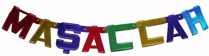 Masallah Farbige Party Banner mit glitzer - Tortendekoshop