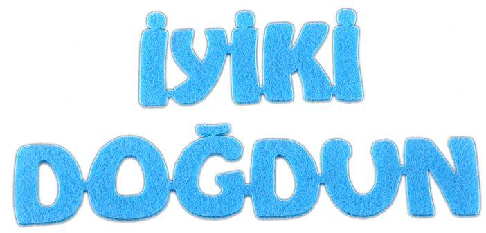 Blau iyiki Dogdun Filz Türdeko - Tortendekoshop