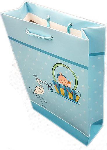 Blau mit Baby Karton Geschenktüte - Tortendekoshop