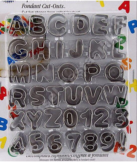 Metall Buchstaben-Zahlen,2x1.5cm,Set - Tortendekoshop