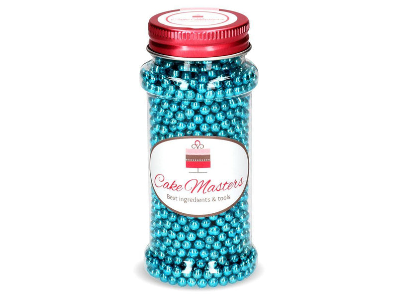 Metallic Perlen blau, Zucker Deko, 100g - Tortendekoshop