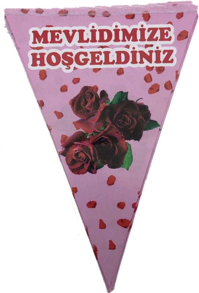 Mevlidimize Hosgeldiniz, Rosa Wimpelkette - Tortendekoshop