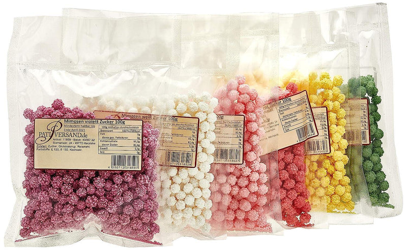 Mimosen Zucker Set, 6 x 100g - Tortendekoshop