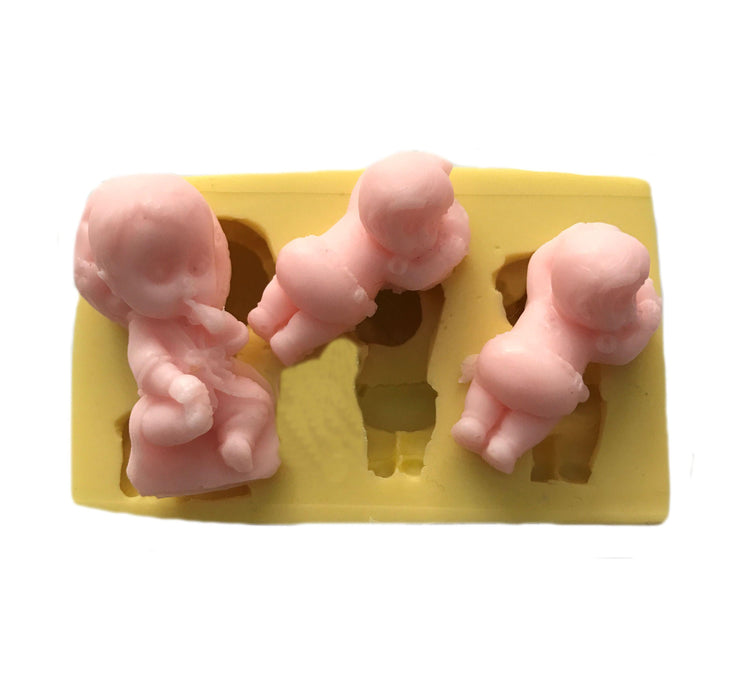 Mini Baby Figüren Silikonform, 3er - Tortendekoshop