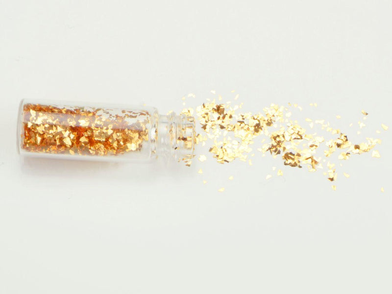 Mini Flacon Flitter grob, gold - Tortendekoshop