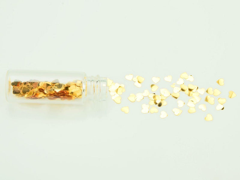 Mini-Flacon Herz, gold - Tortendekoshop