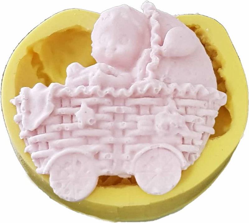 Mini Kinderwagen Silikonform - Tortendekoshop