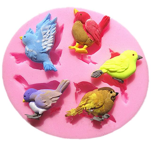 Mini Vogel Silikonform - Tortendekoshop