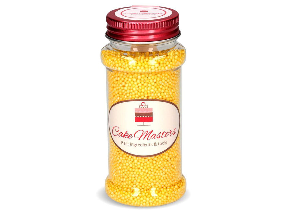 Mini Zucker Perlen gelb, glimmer, 90g - Tortendekoshop