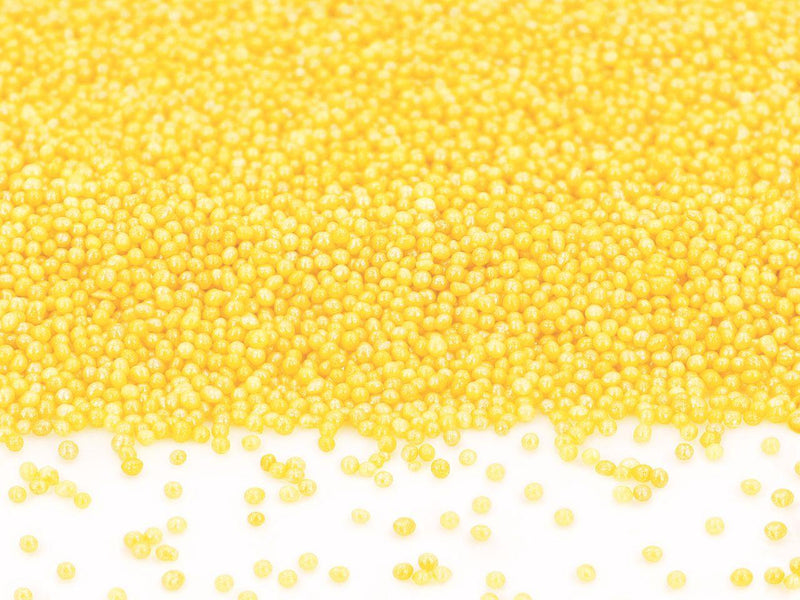 Mini Zucker Perlen gelb, glimmer, 90g - Tortendekoshop