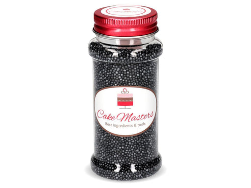 Mini Zucker Perlen schwarz, glimmer, 90g - Tortendekoshop