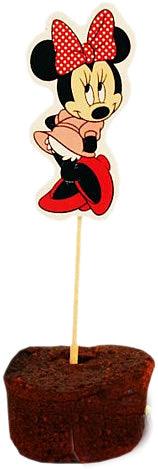 Minnie Mouse Deko Kuchen Topper, Cupcake Picks mit Glitzer - Tortendekoshop