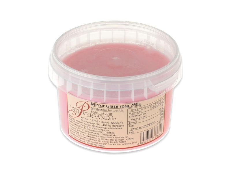 Mirror Glaze rosa, 260g - Tortendekoshop