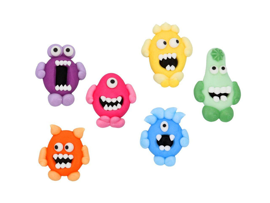 Monster flach Zucker, 6 Stück - Tortendekoshop