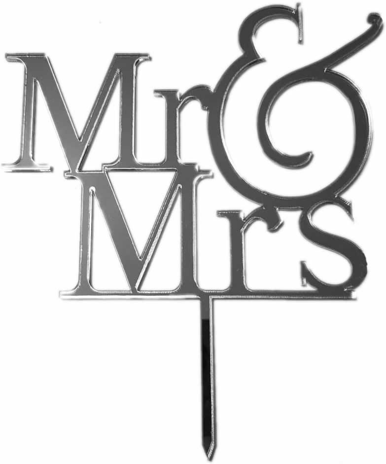 Mr, Mrs Cake Topper, Silber - Tortendekoshop