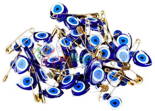 Nazar Boncugu, Schützende Auge, Deko Sicherheitsnadel, Blau - Tortendekoshop