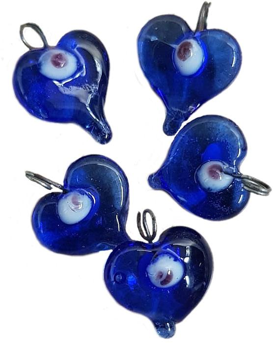 Nazar Boncugu, Schützende Auge, Herz, Glas, 5 Stk. - Tortendekoshop