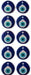 Nazar Boncugu, Schützende Auge, Sticker, Blau, 3cm - Tortendekoshop