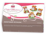 Oster hasen 3D Zucker, 4 Stück - Tortendekoshop