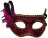 Party Maske pink mit Federn - Tortendekoshop