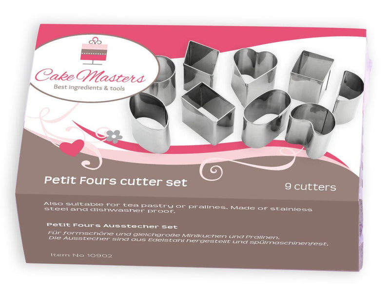 Petit Fours Ausstecher Set, 9-teilig - Tortendekoshop