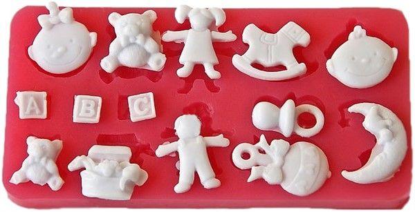 Pferd, Mond, Baby, Teddy Bär Silikonform - Tortendekoshop