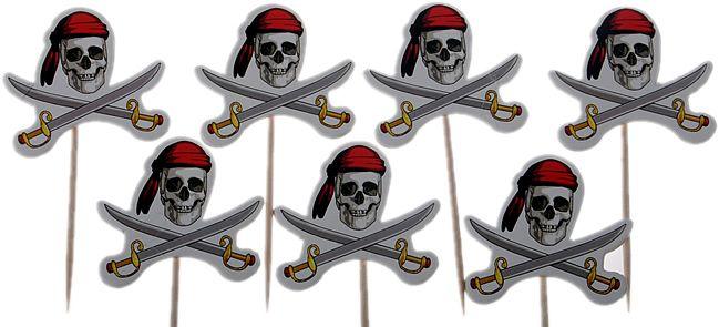 Piraten Deko Kuchen Topper, Cupcake Picks - Tortendekoshop