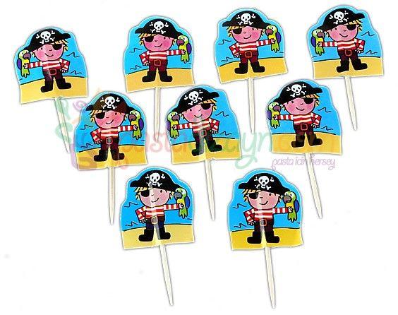 Piraten Kinder Kuchen Topper, Cupcake Picks - Tortendekoshop