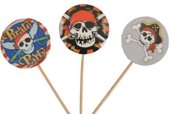 Piraten Party Deko Kuchen Topper, Cupcake Picks - Tortendekoshop
