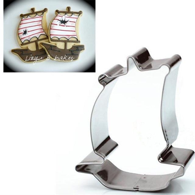 Piraten Schiff Ausstechform, Edelstahl - Tortendekoshop