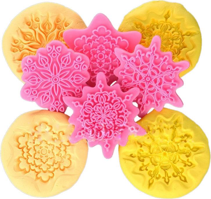 Plastik Schnee Patchwork Präge Stempel Set - Tortendekoshop