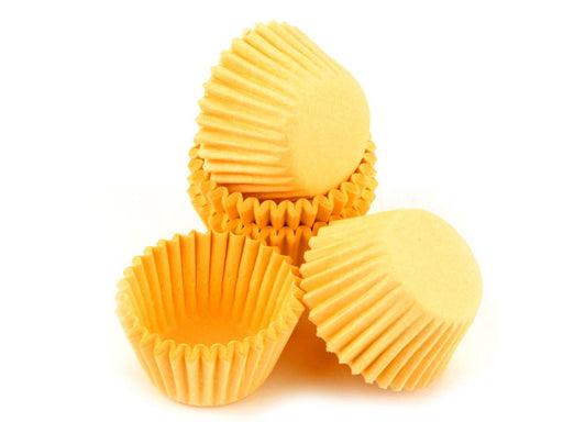 Pralinenkapseln 25mm gelb, 100 Stück - Tortendekoshop
