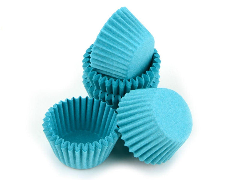 Pralinenkapseln 25mm turkis, 100 Stück - Tortendekoshop