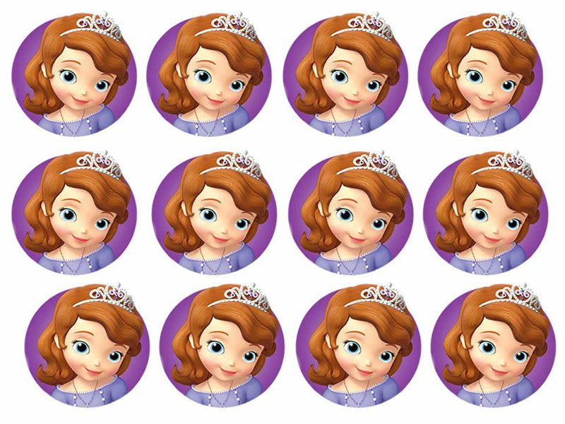 Prinzessin Sofia Cupcake, Muffinaufleger - Tortendekoshop