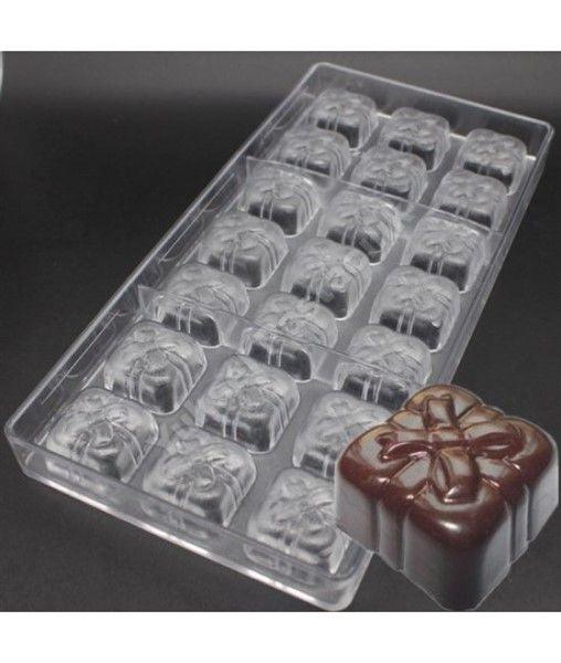 Quadrat Pralinen, Schokolodenform mit Raupe Figur - Tortendekoshop