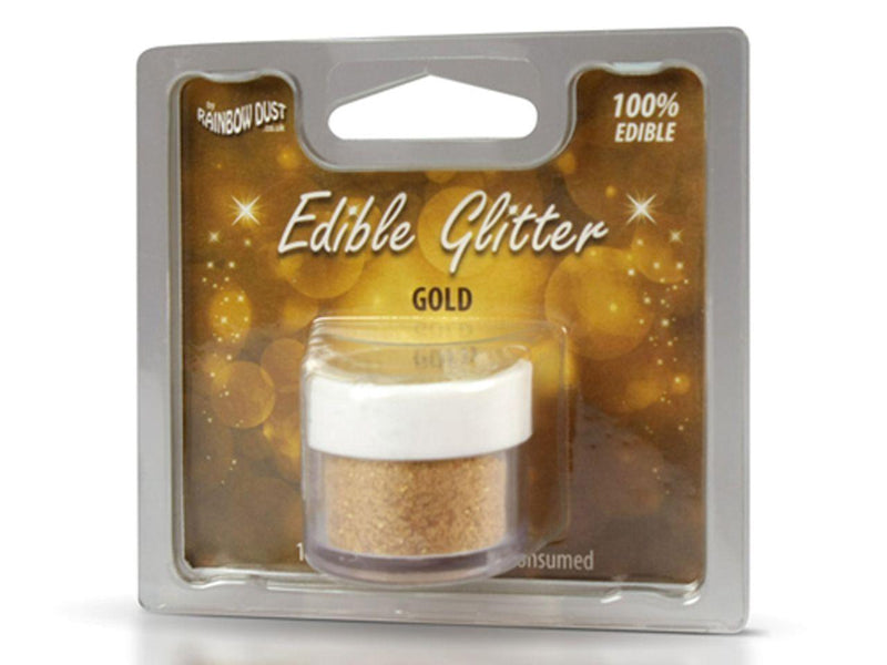 Rainbow Dust Glitzerpulver essbar Gold, 5g - Tortendekoshop