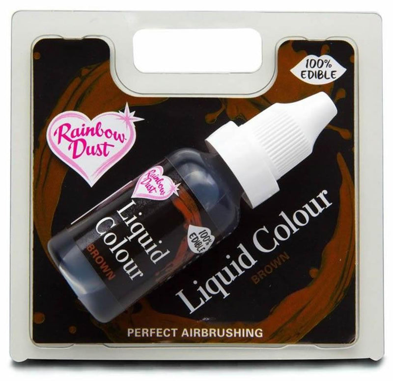 Rainbow Dust Lebensmittelfarbe Airbrush braun, brown, 16ml - Tortendekoshop