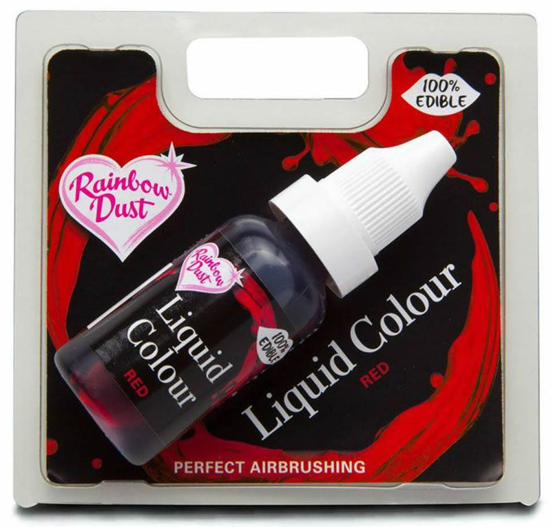 Rainbow Dust Lebensmittelfarbe Airbrush red, rot, 16ml - Tortendekoshop