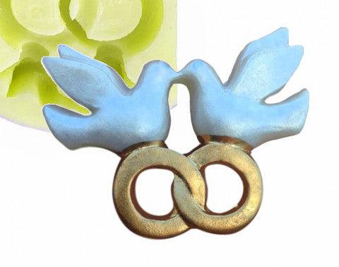 Ringe mit Vogel Silikonform - Tortendekoshop