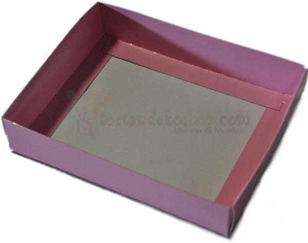 Rosa Acetat Schachteln, 12x15x3cm - Tortendekoshop