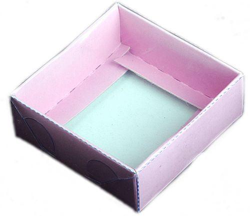 Rosa Acetat Schachteln, 9x9x3cm - Tortendekoshop