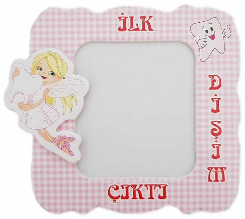 Rosa Disim Cikti, erster Zahn Magnet Bilderrahmen - Tortendekoshop
