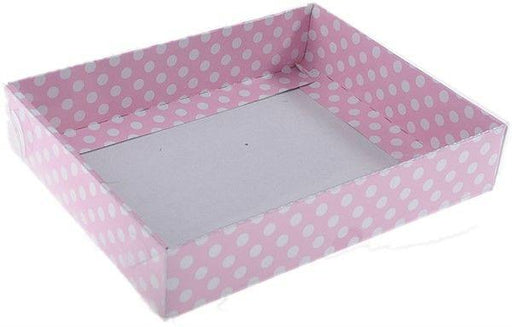 Rosa gepunktet Acetat Schachteln, 12x15cm - Tortendekoshop