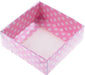 Rosa gepunktet Acetat Schachteln, 8x8x3cm - Tortendekoshop